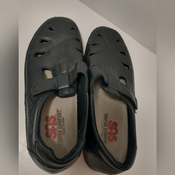 SAS Leather Roamer Slip On Loafer, Black Size 9WW, Comfort, Support, Adjustable - Picture 4 of 12